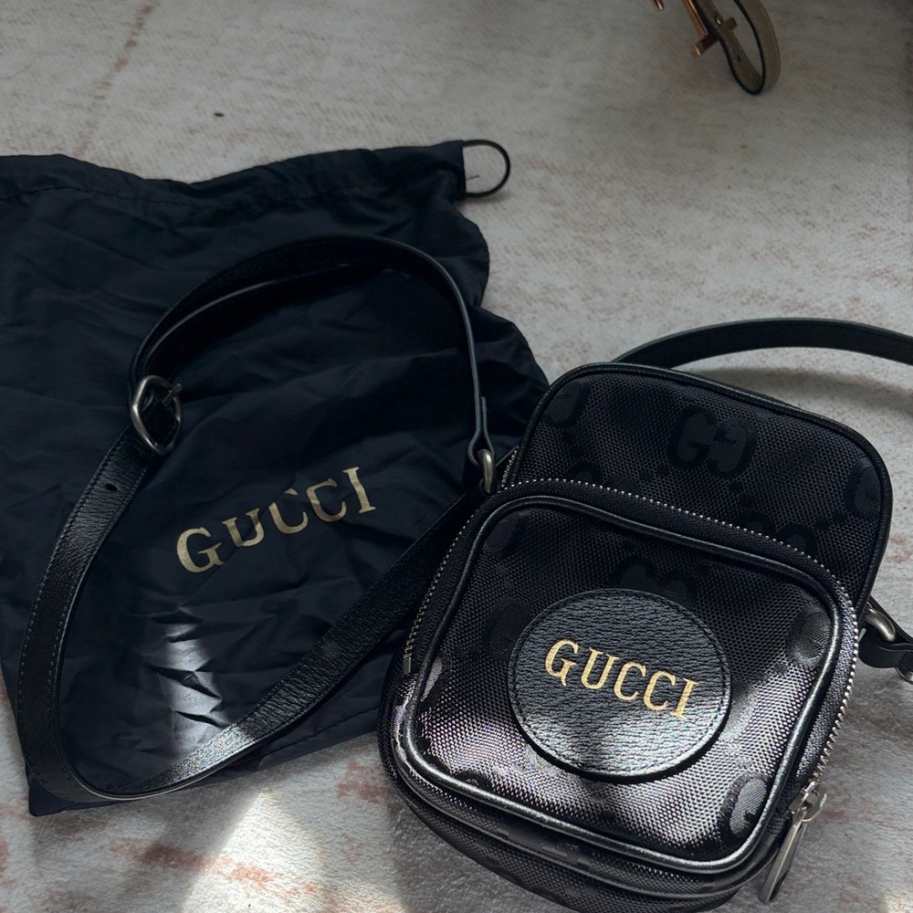 Gucci Black and Gold Belt Bag